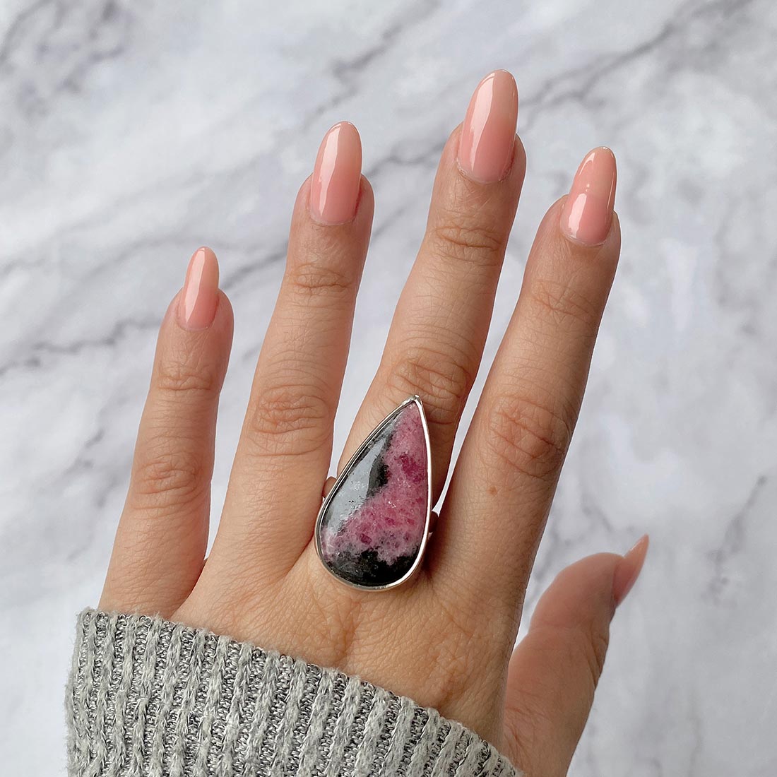Rhodonite Adjustable Ring-(RDN-R-31)